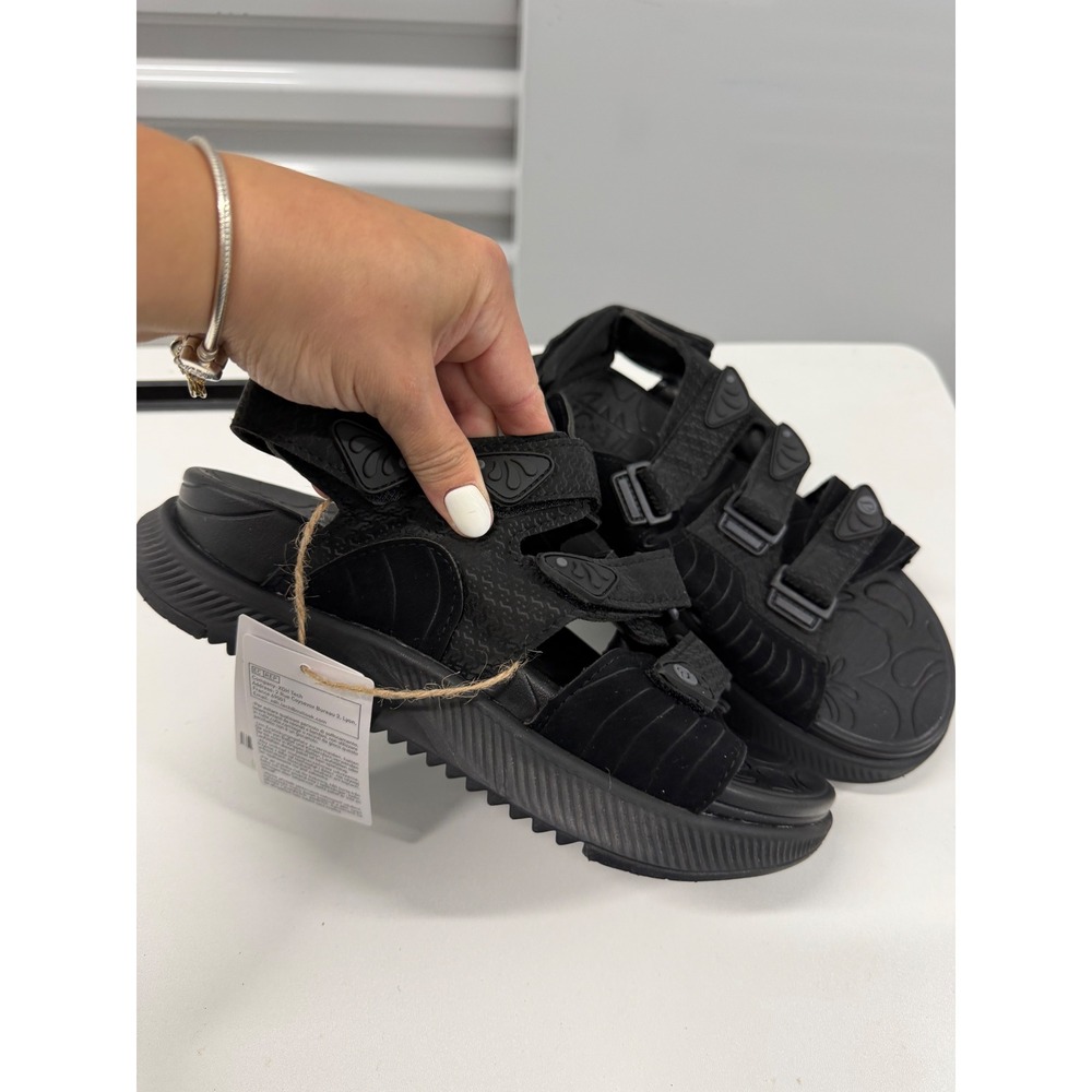 ONCAI Womens Sport Sandals Black Multi Strap Adjustable Platform Shoes US 8 NEW